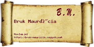 Bruk Maurícia névjegykártya